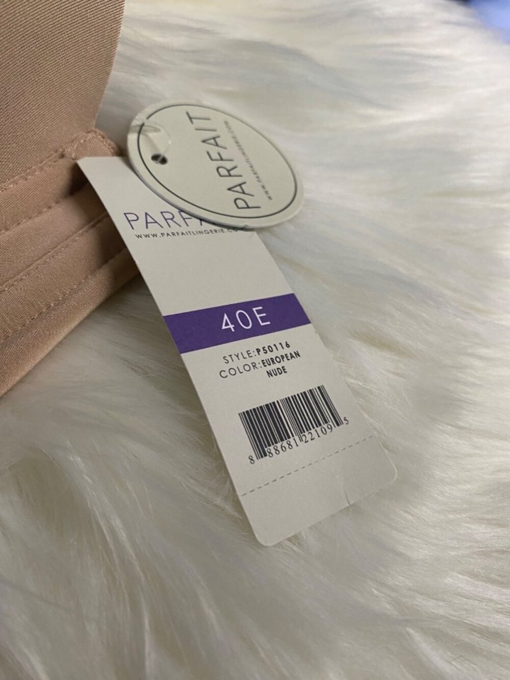 NEW Parfait Longline Strapless Bra European Nude Size 40E Lace Detail P50116 - Picture 3 of 9
